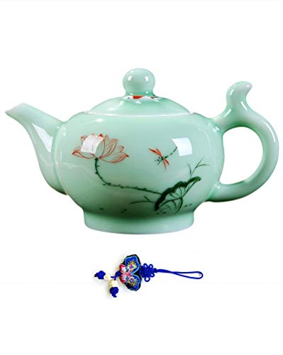 Celadon Handcrafted Hand Painted Tea Pot Lotus