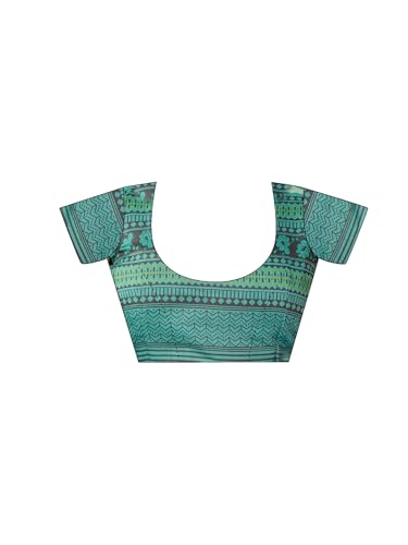 Image of Satrani Women's Chanderi Cotton Printed Ready To Wear One Minute Pre Pleated Readymade Saree with Unstitched Blouse Piece