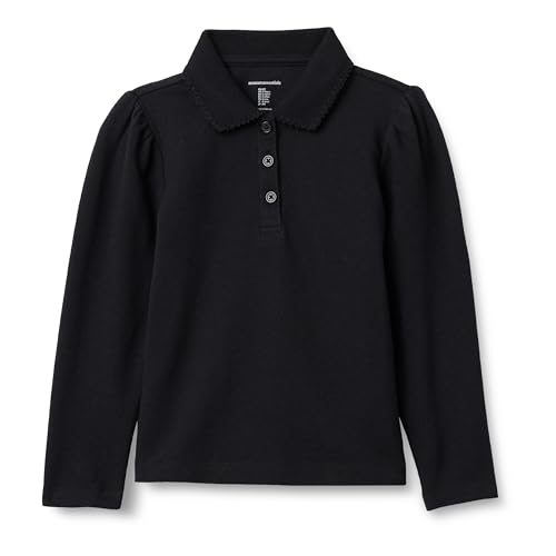 Image of Amazon Essentials Girls and Toddlers' Uniform Pique Long Sleeve Polo Shirt