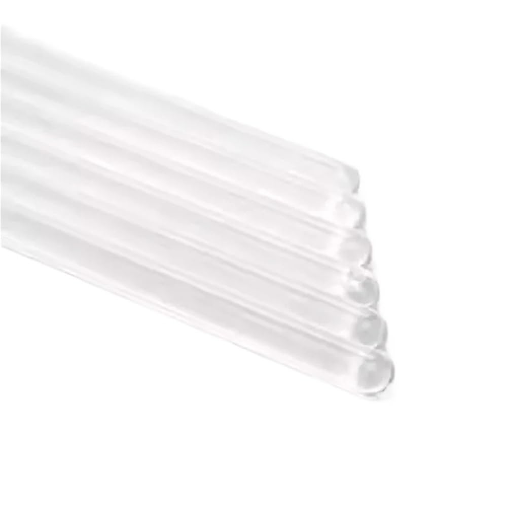 Bacchette da laboratorio Aste di drenaggio in vetro da 100 pezzi, asta agitazione diametro 6 7 8 mm, attrezzatura laboratorio ad alto contenuto borosilicato Testa rotonda trasparente(7X350mm)