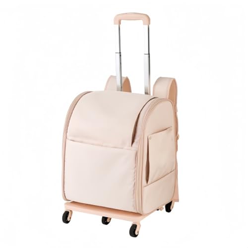 【Ohrin】ペットキャリーバッグ 犬猫用 キャリーカート兼リュック 中型犬・大型犬対応 キャスター付き タイロッド付き 手提げ可能 折りたたみ可・省スペース マット付き 通気性 飛び出し防止 旅行・通院・散歩・緊急避難・アウトドア向け お出かけバッグに便