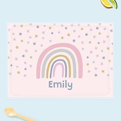 Personalised Boho Rainbow Kids Placemat Cover