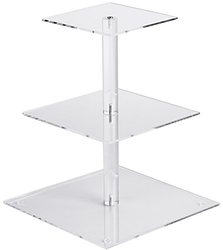 YestBuy 3 Tier Maypole Square Wedding Party Tree Tower Acrylic Cupcake Display St