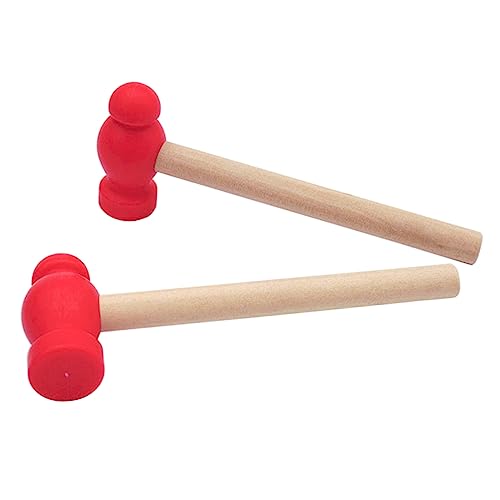 LIOOBO 2Pcs Wooden Hammer Safe Multi Purpose Hammer for Home Repairing Educational Play Birthday Holiday Present