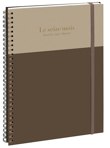 Exacompta 2901986E - Agenda semainier de bureau SAD 29S Gustave 21 x 29,7 cm - Septembre 2026 à décembre 2027-16 mois - Marron/Grège