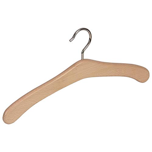 Garderobenbügel Kleiderbügel Holzkleiderbügel 1060 Premium Natur vernickelt, 45 cm breit, Hakenöffnung 42 mm Cover