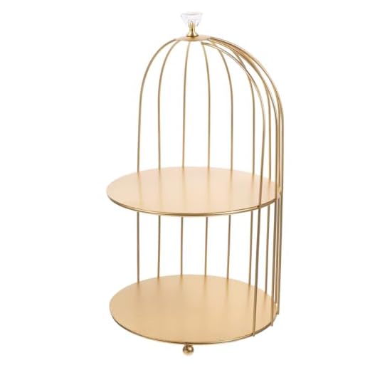 DOITOOL Cosmetics Iron Storage Rack Antique Bird Cage Jewelry Holder Dessert Cupcake Stand Necklace Earring Organizer Display Large Vanity Tray for Women Girl Valentine Souvenir