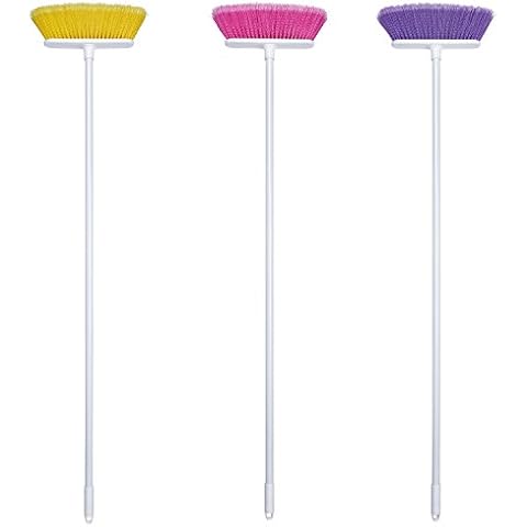 The Original Soft Sweep Magnetic Action Broom Assorted Colors with White Metal Handles (2 Brooms) Cover