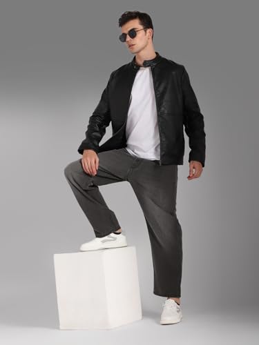 Image of HIGH STAR Faux Men's Leather Standard Length Jacket
