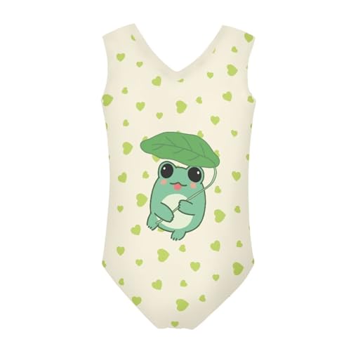 Image of Girls Cartoon Pattern One-Piece Swimsuits Sport Racer Swimwear Beach Bathing Suit, Size 5-14