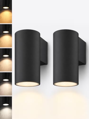 Image of LEONLITE 2-Pack 12 Inch 5CCT Integrated Cylinder LED Down Light Outdoor