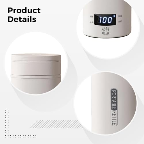 Hervidor eléctrico portátil con 4 temperaturas LCD miniatura 4