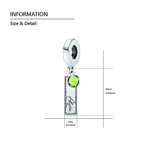 CharmSStory Personalized Birthstone Customized Name Bar Charms for Pandora Bracelets Dangle Birthday Christmas Charm Beads for Women s2