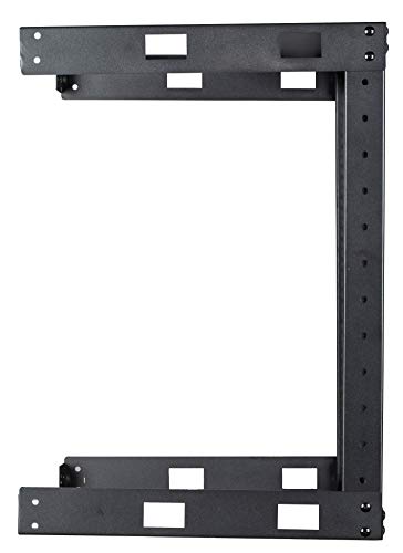 Kenuco Black 15U Wall Mount Open Frame Steel Network Equipment Rack 17.75 Inch Deep - Black - 15U - W19'' X D17.75'' X H29.75'' (Reg-15U) #TOP1