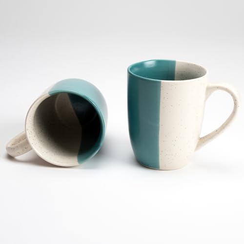 Image of Saras Aajeevika 2 Pc Handmade Ceramic Large Coffee Mug - 400ml |Jumbo Milk Mugs for Gifts Tea Cup Set Kitchen Dining - Mircowave & Dishwasher Safe Ideal for Daily Use & Wedding Return Gift Items