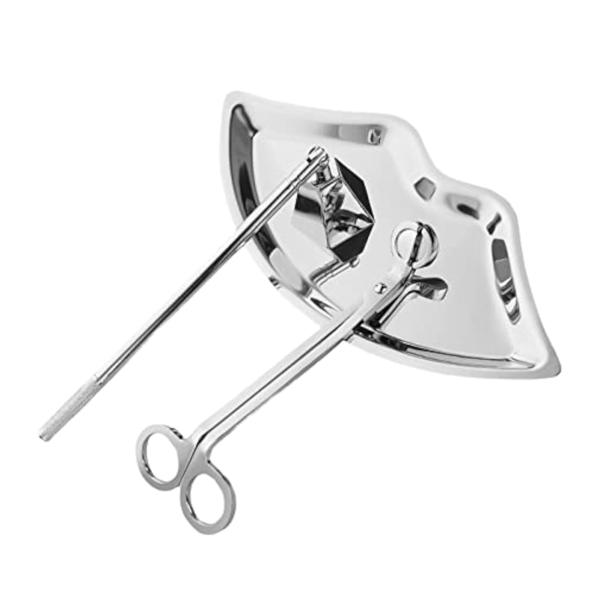 Candle Accessory Set Wick Trimmer Wick Flame Snuffer Tray Gift Silver