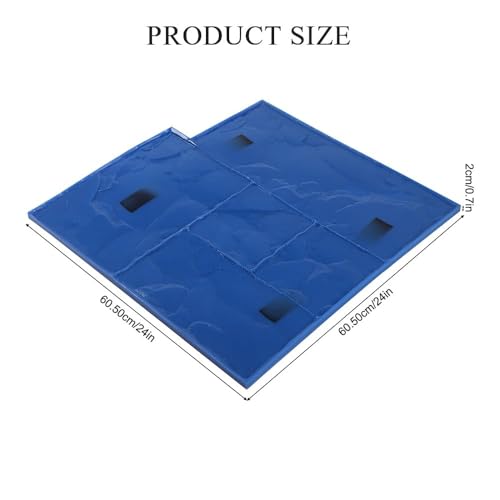 Set di 4 tappetini per timbri in cemento, 61 x 61 cm, in poliuretano, con manici, guanti, texture in pietra senza cuciture, per imprimere pareti e pavimenti in cemento