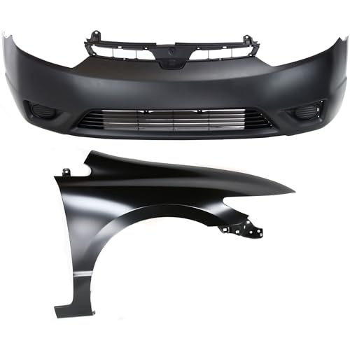 Garage-Pro Front Bumper Cover Kit Coupe Front Bumper Replacement For Honda Civic 2006-2008