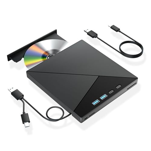 Unidad de BLU-Ray Externa 7 en 1 4k USB 3.0 CD DVD +/-RW Grabadora Reproductor BD 3D con Puertos SD/TF Compatible Windows MacOS