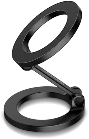 MaGdget Stand/マジェット スタンド MagSafe対応 マグネット スマホスタンド スマホホルダー マルチスタンド 車 車載ホルダー 折り畳み式 角度自由 ヒンジ調整工具付き (Black)