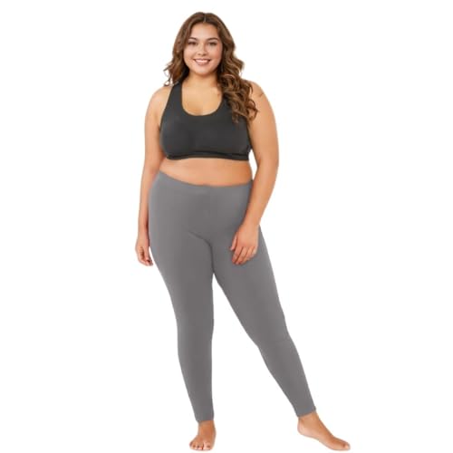 Image of Adira | Plus Size Leggings for Women | Plus Size Leggings for Women | High Waist | Ankle Length | Soft Cotton & Elastane Blend | Non-See-Through | Gusset Crotch Prevents Ripping