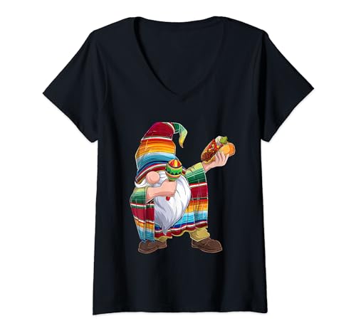 Mujer Cinco De Mayo Boys - Dabbing Gnome México 5 de mayo, 5 de mayo Camiseta Cuello V