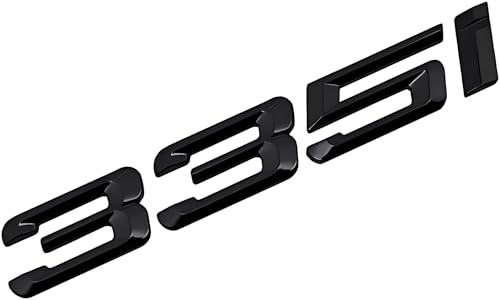 Image of 335i Emblem Decal Car Numbers Letters Decal Plating Badge 3D Metal Style Fit for 335i Car Model Black