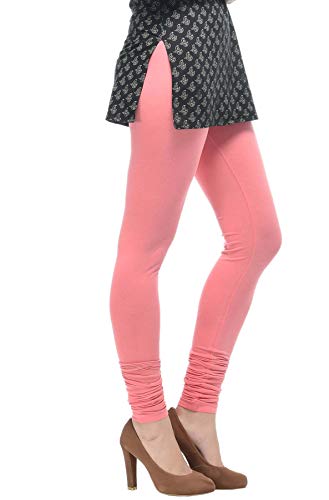 Image of Frenchtrendz Women's Cotton Spandex Stretchable Mid Rise Slim Fit Churidar Leggings Pull On
