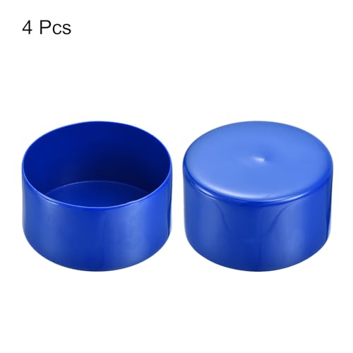 Image of uxcell 4pcs Rubber End Caps 85mm ID Vinyl Round Tube Bolt Cap Cover Screw Thread Protectors Blue, 50mm Height