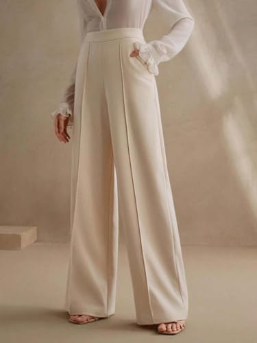 Image of KOTTY Women's Formal and Casual Pants - Straight Palazzo and Wide Leg Trousers for Women in Cotton Lycra and Stretchable Fabric