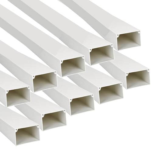 Jandei - Pack x10 Canaleta Blanca para Cables PVC. Organización y Protección del Cableado 1 Metro Longitud (40x60mm)