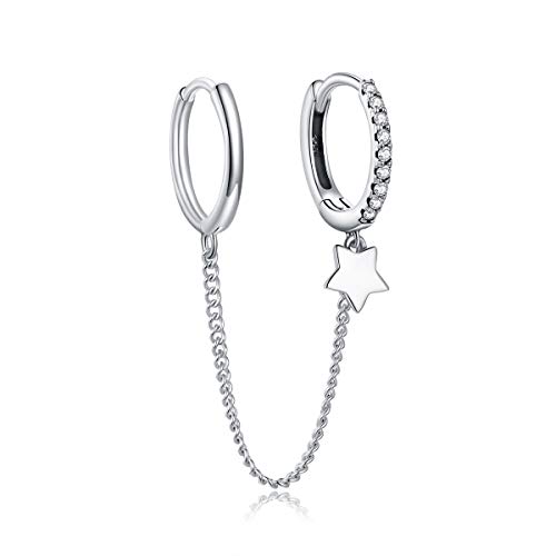 Cadeau pour dames : boucles d'oreilles étoile Whisperer en argent et perles fines