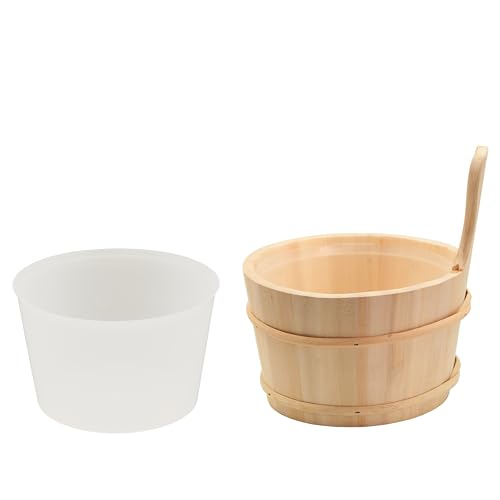 HAF® Cubo para sauna de álamo temblón de 4 litros con inserto de plástico, cubo de infusión resistente a la humedad, accesorios para sauna de alta calidad, calidad: fabricado en Alemania