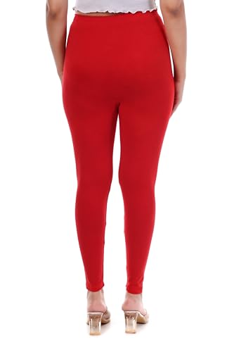 Image of TPF Women Solid Cotton Lycra Stretchable Leggings | Comfortable Ankle-Length Slim Fit Leggings for Women & Girls | Soft, Breathable Wear Bottoms