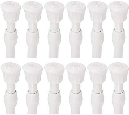 Tension Rods 28 to 48 Inches 12 Pack，Tension Curtain Rod,Spring Curtain Rods Window Rods Kitchen Window Bathroom White Thin Tension Rod