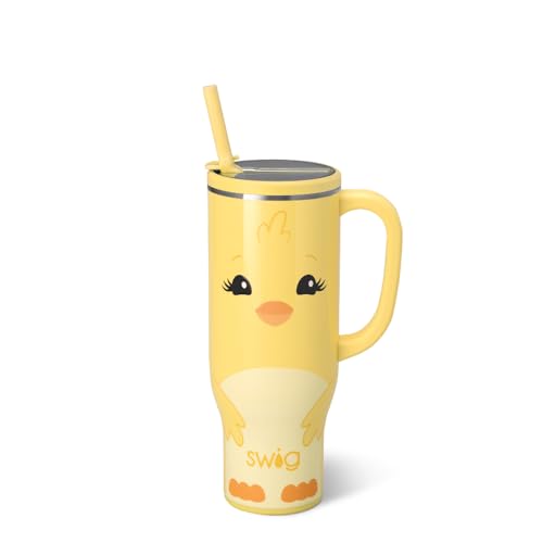 Swig Life 30oz Insulated Mega Mug with Handle & Straw, Spring Chick