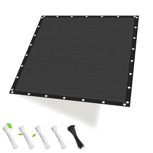 HaiTaoSy Sonnensegel mit ösen Rechteckig 1x2m, wasserdurchlässig & winddurchlässig, HDPE Gewebe, Sonnenschutz für Terrasse, Garten, Balkon, Camping, inkl Seile & Kabelbinder, Schwarz