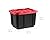 IRIS USA 12 Gallon (4 Pack) + 27 Gallon (4Pack) Heavy Duty Storage Bins with Lids, Snap On Lid Stackable Industrial Totes, Rugged Tubs, Garage Organization, Reusable - Total 8 Units - Black/Red