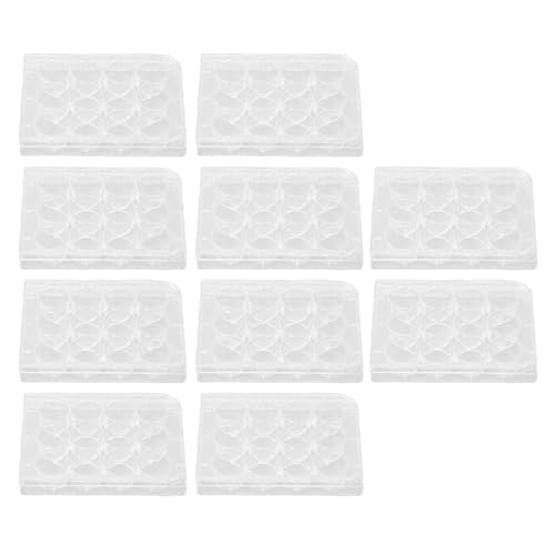 Respicefinem 48 Well Tissue Culture Plate with Lid Flat Bottom High Transparency Polystyrene Cell Culture Plates for Laboratory Biology Room Experiments (12 Holes)