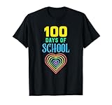 Chemise 100 Days of School pour enfants 100 Day of School Shirt Heart 100th day of School Gift for School Teacher Student Fiers parents of maternelle, préscolaire, 1er, 2e, 3e, 4e, 5e, 6e, 7e année étudiants enseignants. Chemise Happy 100 Days of School