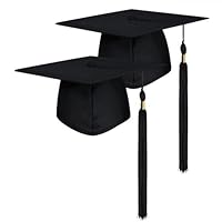 Kiuiom Absolventenhut in Schwarz,Graduation Hat,Bachelor Hut,Verstellbar Bachelor Abschluss Hut,Unisex Doktorhut Graduation Cap,Absolventenhut für Abschlussfeiern Studium,Universität,Hochschule,2PCS