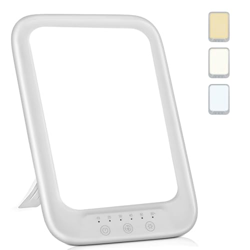 WY8 Large Daylight Lamp, LED Light Therapy Lamp, SAD Light, 20000 Lux, 3 Color Modes, 10 Adjustable Light Intensities, Timer, Touch Control Sunlight Lamp for Home