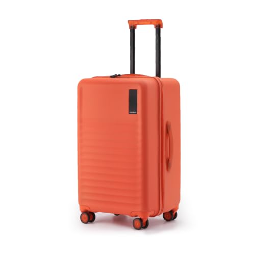 Check-in Suitcase |65cm| 70 L |German Makrolon Polycarbonate |TSA Lock |8 Silent Ninja Wheels |YKK Zippers & Spill-Proof Pocket |Ideal for 7+ Day Trips |Mokobara Aisle Trunk Luggage|Orange(Stardust)