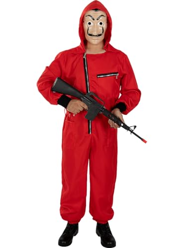 Funidelia | Fantasia da casa de papel com rifle para homem e mulher filmes e séries e ladrão - disfarce para adultos e acessórios divertidos para festas, carnaval e Halloween - tamanho XXL