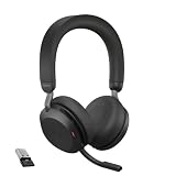 Jabra Evolve2 65 Auriculares Inalámbricos Estéreo PC con Cancelación de Ruido - Certificados para plataformas UC - Batería de Larga Duración - Adaptador Bluetooth USB-A - Negro