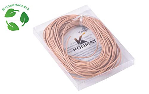 Konmay 25 Yards Solid Round 1.5Mm Metallic Golden Genuine/Real Leather Cord Braiding String (1.5Mm, Metallic Golden) #TOP5