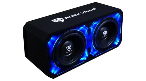 Rockville DV10K6D2 Dual 10" Car Audio Subwoofer Plexi Enclosure Box