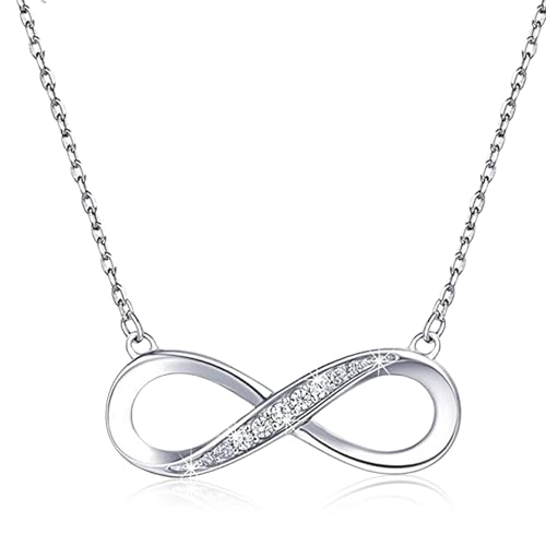 Aucuu Collar Mujer, Collar con Símbolo de Infinito Clásico, Acero Inoxidable, Regalo para Día de La Madre/Cumpleaños
