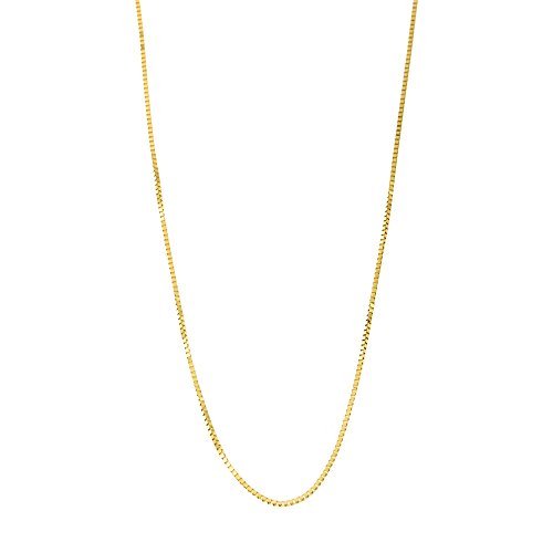 10k Yellow Gold Italian 0.50 Millimeters Box Chain Necklace, 14 Inches