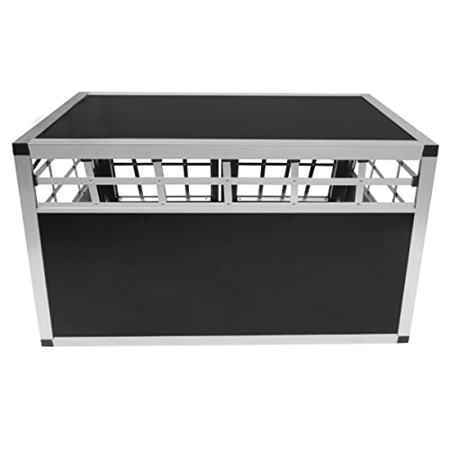 Auto Hundetransportbox kleine Doppelbox Hundebox Transportbox Gitterbox Fahrzeugbox Kofferraumbox Katzen Hunde Aluminium Trapez